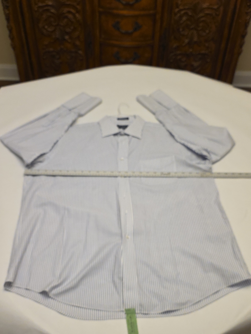 Meeting Street Coll. Men's Blue Pinstripe Dress Shirt - Classic Tailored Style